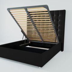 Кровать Венеция ЛЮКС с ПМ 1600 (экокожа кольт ч) в Тарко-Сале - tarko-sale.mebel24.online | фото