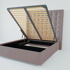 Кровать Венеция ЛЮКС с ПМ 2000 (велюр темно-серый) в Тарко-Сале - tarko-sale.mebel24.online | фото