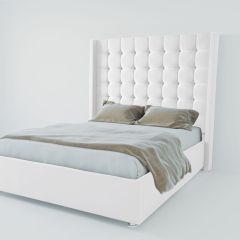 Кровать Венеция ЛЮКС с ПМ 900 (экокожа белая) в Тарко-Сале - tarko-sale.mebel24.online | фото 2