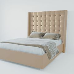 Кровать Венеция ЛЮКС с ПМ 900 (велюр светло-серый) в Тарко-Сале - tarko-sale.mebel24.online | фото 2