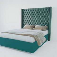 Кровать Версаль ЛЮКС с ПМ 800 (велюр бирюзовый) в Тарко-Сале - tarko-sale.mebel24.online | фото