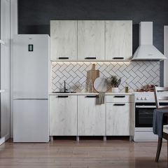 Кухня ДИОР 1.5 м (белый/дуб крафт белый) в Тарко-Сале - tarko-sale.mebel24.online | фото