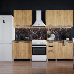 Кухня ДИОР 2 м б/стекла (белый/дуб крафт золотой) в Тарко-Сале - tarko-sale.mebel24.online | фото