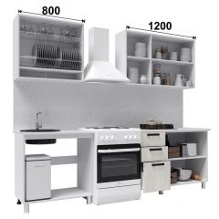 Кухня ДИОР 2 м со стеклом (белый/дуб крафт белый) в Тарко-Сале - tarko-sale.mebel24.online | фото 2