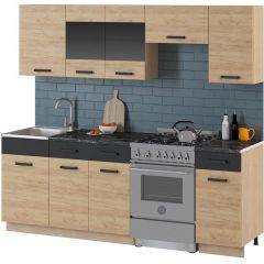 Кухонный гарнитур Алиса 15 (Дуб Сонома/Золотой) 2300 в Тарко-Сале - tarko-sale.mebel24.online | фото 2