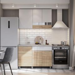 Кухонный гарнитур КГ-4 (1200) Белый/Дуб Сонома в Тарко-Сале - tarko-sale.mebel24.online | фото