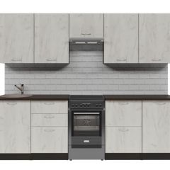 Кухонный гарнитур Лоретта мега 2500 мм в Тарко-Сале - tarko-sale.mebel24.online | фото 3