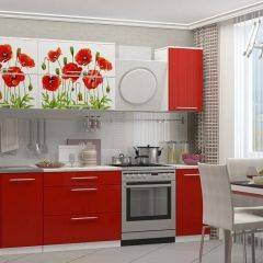 МАКИ КРАСНЫЕ Кухонный гарнитур 2.0 в Тарко-Сале - tarko-sale.mebel24.online | фото