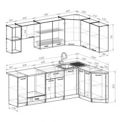 Кухонный гарнитур Надежда прайм 5 2300х1500 мм в Тарко-Сале - tarko-sale.mebel24.online | фото 2