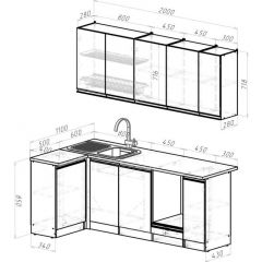 Кухонный гарнитур Ноктюрн прайм 400 1100х2000 мм в Тарко-Сале - tarko-sale.mebel24.online | фото 2