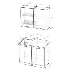 Кухонный гарнитур Ольга мини 1 1000 мм в Тарко-Сале - tarko-sale.mebel24.online | фото 2