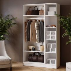 ЛАРС Шкаф комбинированный 1,2 с зеркалом Белый в Тарко-Сале - tarko-sale.mebel24.online | фото 2