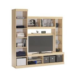 МАКСИ Мини-стенка дуб сонома/белое дерево в Тарко-Сале - tarko-sale.mebel24.online | фото
