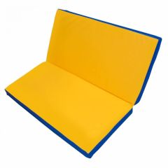 Мат гимнастический 1х1х0,1м складной цв. синий-желтый в Тарко-Сале - tarko-sale.mebel24.online | фото