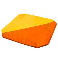 Мат гимнастический 1,3x1,3x0,05м складной скошенные углы цв.оранжевый-желтый в Тарко-Сале - tarko-sale.mebel24.online | фото 1