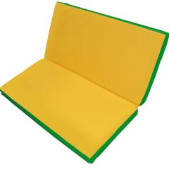Мат гимнастический 1х1х0,08м складной цв. зеленый-желтый в Тарко-Сале - tarko-sale.mebel24.online | фото