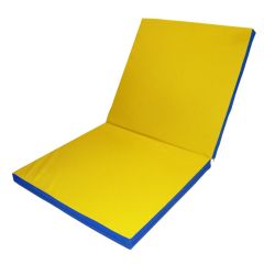 Мат гимнастический 2х1х0,08м складной цв. синий-желтый в Тарко-Сале - tarko-sale.mebel24.online | фото