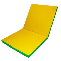 Мат гимнастический 2х1х0,08м складной цв. зеленый-желтый в Тарко-Сале - tarko-sale.mebel24.online | фото