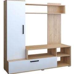 Мини-стенка Линда (дуб золотой/белый глянец) в Тарко-Сале - tarko-sale.mebel24.online | фото 2