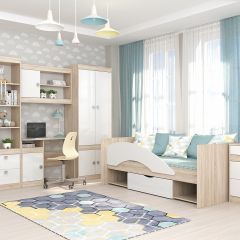 Подростковая Галактика (Дуб Сонома/Белый глянец) в Тарко-Сале - tarko-sale.mebel24.online | фото 3