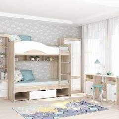 Подростковая Галактика (Дуб Сонома/Белый глянец) в Тарко-Сале - tarko-sale.mebel24.online | фото 2