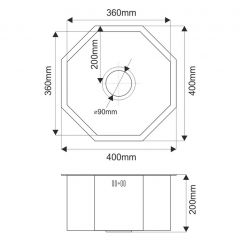 Мойка D400BR Octavia MELANA Profline 1,2/200 БРОНЗА врезная фигурная D400BR в Тарко-Сале - tarko-sale.mebel24.online | фото 3