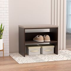 Обувница мягкая (ЛДСП венге/велюр бежевый) в Тарко-Сале - tarko-sale.mebel24.online | фото