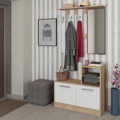 Прихожая Энтер (Дуб Сонома/Белый) в Тарко-Сале - tarko-sale.mebel24.online | фото 2