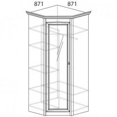 Шкаф угловой №641 "Флоренция" Фасад глухой (угол 871*871) Дуб оксфорд в Тарко-Сале - tarko-sale.mebel24.online | фото 2