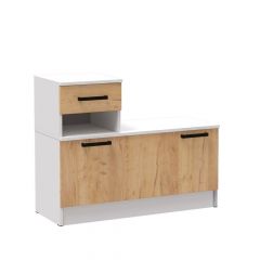 Прихожая Кевин Тумба под обувь (Белый/Дуб крафт) в Тарко-Сале - tarko-sale.mebel24.online | фото