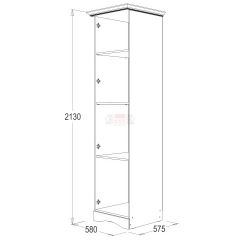 Шкаф 1-но дверный для белья Ольга 1Н в Тарко-Сале - tarko-sale.mebel24.online | фото 2