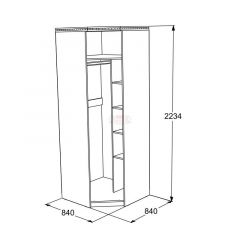 Шкаф 1-но дверный угловой Ольга-13 (840*840) в Тарко-Сале - tarko-sale.mebel24.online | фото 2