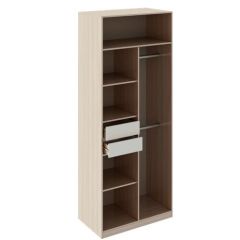 Шкаф 2 двери Глэдис М22 (ЯШС/Белый) в Тарко-Сале - tarko-sale.mebel24.online | фото 2