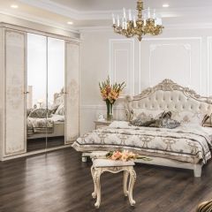 Шкаф 4-х створчатый (1+2+1) с Зеркалом "Патрисия" (крем) в Тарко-Сале - tarko-sale.mebel24.online | фото 3