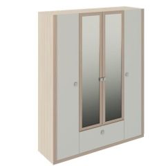 Шкаф 4 двери Глэдис М24 (ЯШС/Белый) в Тарко-Сале - tarko-sale.mebel24.online | фото