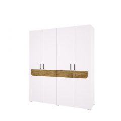 Шкаф 4-х створчатый Милана (Белый/Сосна Гранд) в Тарко-Сале - tarko-sale.mebel24.online | фото