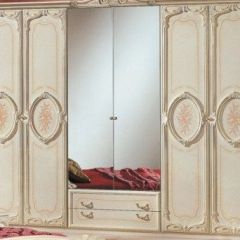 Шкаф 6-и дверный с зеркалами (01.146) Роза (беж) в Тарко-Сале - tarko-sale.mebel24.online | фото