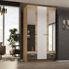 Шкаф Адель 1200 (дуб вотан/белый глянец) в Тарко-Сале - tarko-sale.mebel24.online | фото