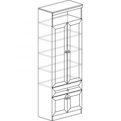 Шкаф для книг №611 Инна Денвер темный в Тарко-Сале - tarko-sale.mebel24.online | фото 2