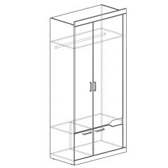 Шкаф для платья и белья 2-дв № 318 Ронда в Тарко-Сале - tarko-sale.mebel24.online | фото 2