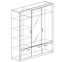 Шкаф для платья и белья 3-дверный № 310 Ронда в Тарко-Сале - tarko-sale.mebel24.online | фото 2