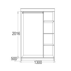 МИРАЖ 11 (1300) Шкаф для платья и белья в Тарко-Сале - tarko-sale.mebel24.online | фото 2