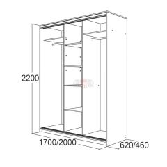 МИРАЖ 17.1 (620) 1 зеркало Шкаф для платья и белья в Тарко-Сале - tarko-sale.mebel24.online | фото 5