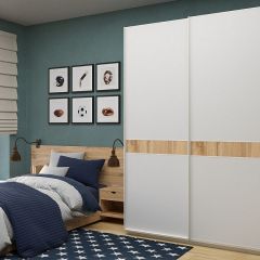 Шкаф-купе 1400 серии SOFT D6+D6+B2+PL3 (2 ящика+2штанги) профиль «Капучино» в Тарко-Сале - tarko-sale.mebel24.online | фото