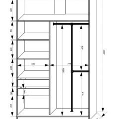 Шкаф-купе 1400 серии SOFT D8+D2+B2+PL4 (2 ящика+F обр.штанга) профиль «Графит» в Тарко-Сале - tarko-sale.mebel24.online | фото 3