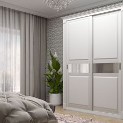 Шкаф-купе 1500 серии NEW CLASSIC K2+K2+B2+PL2(2 ящика+1 штанга+1 полка) профиль «Капучино» в Тарко-Сале - tarko-sale.mebel24.online | фото