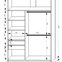 Шкаф-купе 1600 серии SOFT D8+D2+B2+PL4 (2 ящика+F обр.штанга) профиль «Графит» в Тарко-Сале - tarko-sale.mebel24.online | фото 2