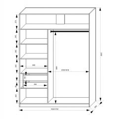 Шкаф-купе 1700 серии NEW CLASSIC K3+K3+B2+PL1 (2 ящика+1 штанга) профиль «Капучино» в Тарко-Сале - tarko-sale.mebel24.online | фото 3