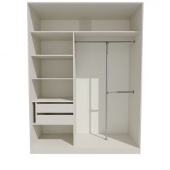 Шкаф-купе 1700 серии NEW CLASSIC K4+K4+B2+PL4 (2 ящика+F обр. штанга) профиль «Капучино» в Тарко-Сале - tarko-sale.mebel24.online | фото 2
