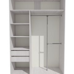 Шкаф-купе 1700 серии SILVER S3+S4+B2+PL4 (2 ящика+F обр.штанга) профиль «Серебро» в Тарко-Сале - tarko-sale.mebel24.online | фото 2